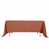 72\"x120\" Terracotta (Rust) Polyester Rectangle Tablecloth, Reusable Linen Tablecloth