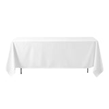 72"x120" White Polyester Rectangle Tablecloth, Reusable Linen Tablecloth