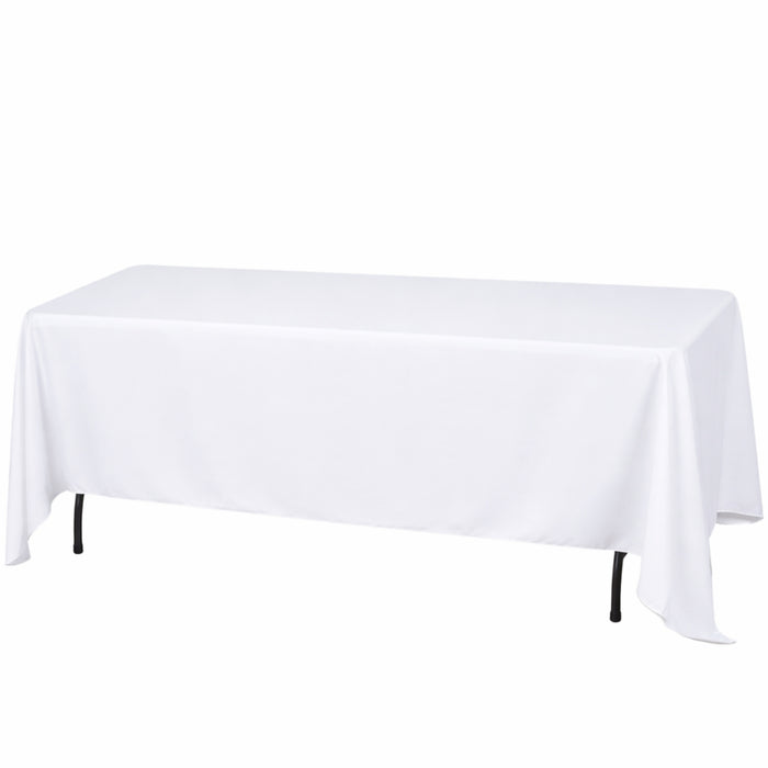 White tablecloth draped over a table, showcasing a clean and elegant look.