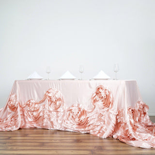 Blush Satin Tablecloth for Elegant Table Settings