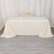 90x132 inches Ivory Polyester Round Corner Rectangular Tablecloth
