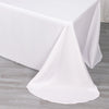 90 inch x 132 inch White Polyester Round Corner Rectangular Tablecloth