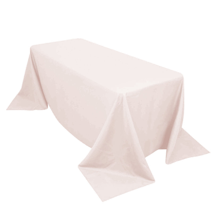 90x132inch Blush Rose Gold 200 GSM Seamless Premium Polyester Rectangular Tablecloth