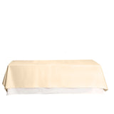 90"x132" Beige Polyester Rectangular Tablecloth