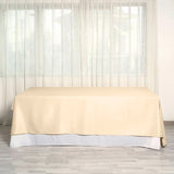 90"x132" Beige Polyester Rectangular Tablecloth