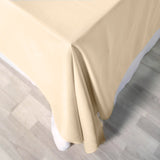 90"x132" Beige Polyester Rectangular Tablecloth