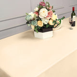 90"x132" Beige Polyester Rectangular Tablecloth