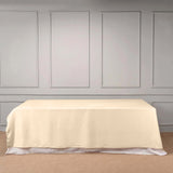 90"x132" Beige Polyester Rectangular Tablecloth