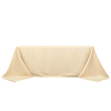 90x132inch Beige Seamless Premium Polyester Rectangular Tablecloth - 200GSM