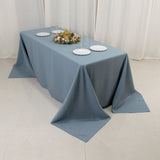 90x132inch Dusty Blue Seamless Premium Polyester Rectangular Tablecloth - 220GSM for 6 Foot Table