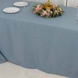 90x132inch Dusty Blue Seamless Premium Polyester Rectangular Tablecloth - 220GSM for 6 Foot Table