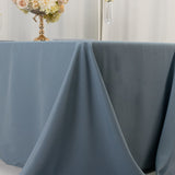 90x132inch Dusty Blue Seamless Premium Polyester Rectangular Tablecloth - 220GSM for 6 Foot Table