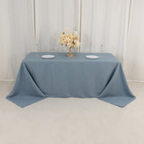 90x132inch Dusty Blue Seamless Premium Polyester Rectangular Tablecloth - 220GSM for 6 Foot Table