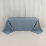 90x132inch Dusty Blue Seamless Premium Polyester Rectangular Tablecloth - 220GSM for 6 Foot Table