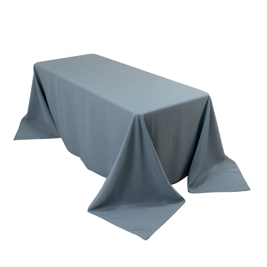 90x132inch Dusty Blue Seamless Premium Polyester Rectangular Tablecloth - 220GSM for 6 Foot Table