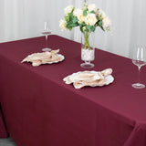 90x132inch Burgundy 200 GSM Seamless Premium Polyester Rectangular Tablecloth