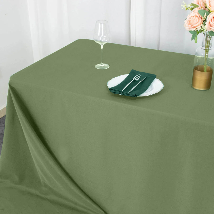 90x132inch Eucalyptus Sage Green 200 GSM Seamless Premium Polyester Rectangular Tablecloth