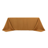 90x132inch Gold Seamless Premium Polyester Rectangular Tablecloth - 220GSM for 6 Foot Table