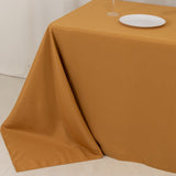 90x132inch Gold Seamless Premium Polyester Rectangular Tablecloth - 220GSM for 6 Foot Table