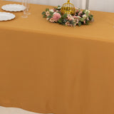 90x132inch Gold Seamless Premium Polyester Rectangular Tablecloth - 220GSM for 6 Foot Table