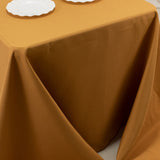 90x132inch Gold Seamless Premium Polyester Rectangular Tablecloth - 220GSM for 6 Foot Table