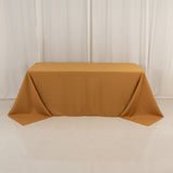 90x132inch Gold Seamless Premium Polyester Rectangular Tablecloth - 220GSM for 6 Foot Table