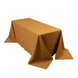 90x132inch Gold Seamless Premium Polyester Rectangular Tablecloth - 220GSM for 6 Foot Table