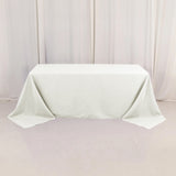 90x132inch Ivory 200 GSM Seamless Premium Polyester Rectangular Tablecloth