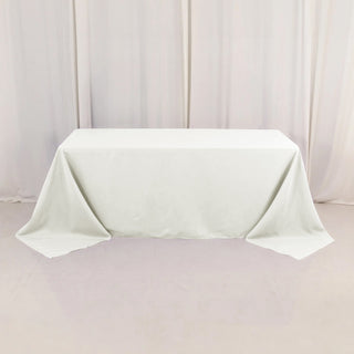 Elevate Your Event with the Ivory Premium Polyester Tablecloth