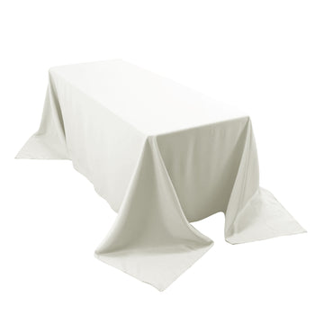 Premium Polyester 90"x132" Rectangle Tablecloth Ivory - Seamless 220GSM Stain-Resistant Table Cover