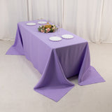 90x132inch Lavender Lilac Seamless Premium Polyester Rectangular Tablecloth 220GSM for 6 Foot Table