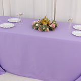 90x132inch Lavender Lilac Seamless Premium Polyester Rectangular Tablecloth 220GSM for 6 Foot Table