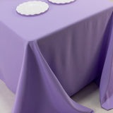 90x132inch Lavender Lilac Seamless Premium Polyester Rectangular Tablecloth 220GSM for 6 Foot Table