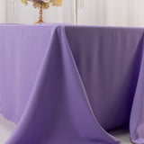 90x132inch Lavender Lilac Seamless Premium Polyester Rectangular Tablecloth 220GSM for 6 Foot Table