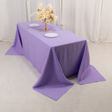 90x132inch Lavender Lilac Seamless Premium Polyester Rectangular Tablecloth 220GSM for 6 Foot Table