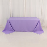 90x132inch Lavender Lilac Seamless Premium Polyester Rectangular Tablecloth 220GSM for 6 Foot Table