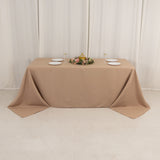 90x132inch Nude Seamless Premium Polyester Rectangular Tablecloth - 220GSM for 6 Foot Table