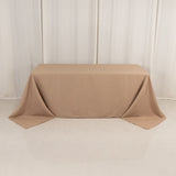 90x132inch Nude Seamless Premium Polyester Rectangular Tablecloth - 220GSM for 6 Foot Table