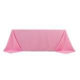 90x132inch Pink Seamless Premium Polyester Rectangular Tablecloth - 220GSM for 6 Foot Table