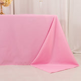 90x132inch Pink Seamless Premium Polyester Rectangular Tablecloth - 220GSM for 6 Foot Table