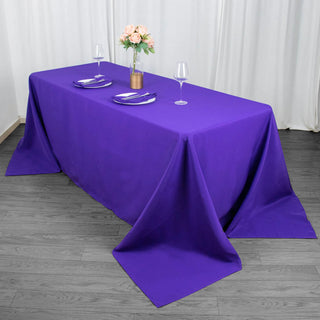 Elevate Your Event with the 90"x132" Purple Premium Polyester Tablecloth