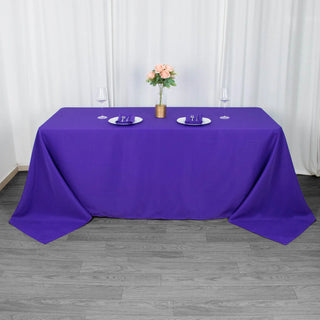 Create a Stunning Ambiance with the 90"x132" Purple Premium Polyester Tablecloth