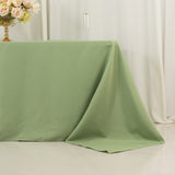 90x132inch Sage Green Seamless Premium Polyester Rectangular Tablecloth - 220GSM for 6 Foot Table