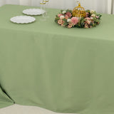 90x132inch Sage Green Seamless Premium Polyester Rectangular Tablecloth - 220GSM for 6 Foot Table