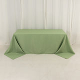 90x132inch Sage Green Seamless Premium Polyester Rectangular Tablecloth - 220GSM for 6 Foot Table