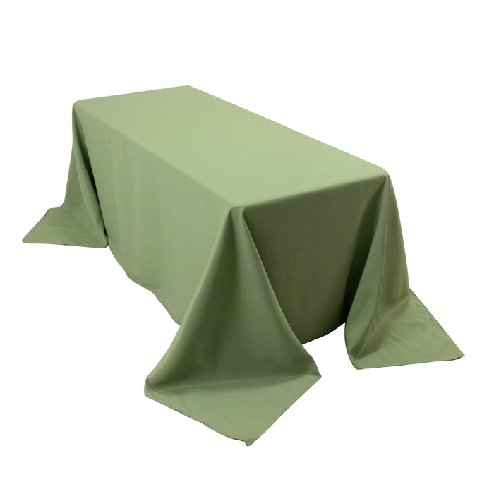 90x132inch Sage Green Seamless Premium Polyester Rectangular Tablecloth - 220GSM for 6 Foot Table