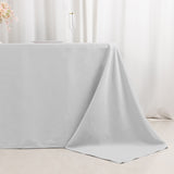 Silver Seamless Premium Polyester Rectangular Tablecloth 220GSM 90x132inch for 6 Foot Table 