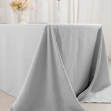 Silver Seamless Premium Polyester Rectangular Tablecloth 220GSM 90x132inch for 6 Foot Table 