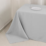 Silver Seamless Premium Polyester Rectangular Tablecloth 220GSM 90x132inch for 6 Foot Table 