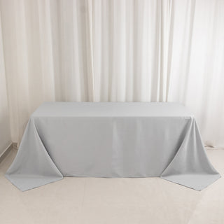 <h3 style="margin-left:0px;"><strong>Elegant Silver Premium Polyester Rectangular Tablecloth</strong>